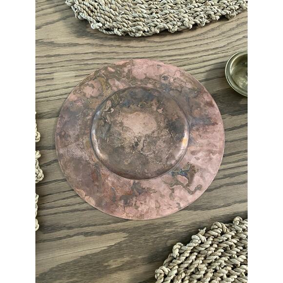 Vintage Hand Hammered Copper Wall Plate Vintage Copper Plate Sunflower Plate - Picture 4 of 4